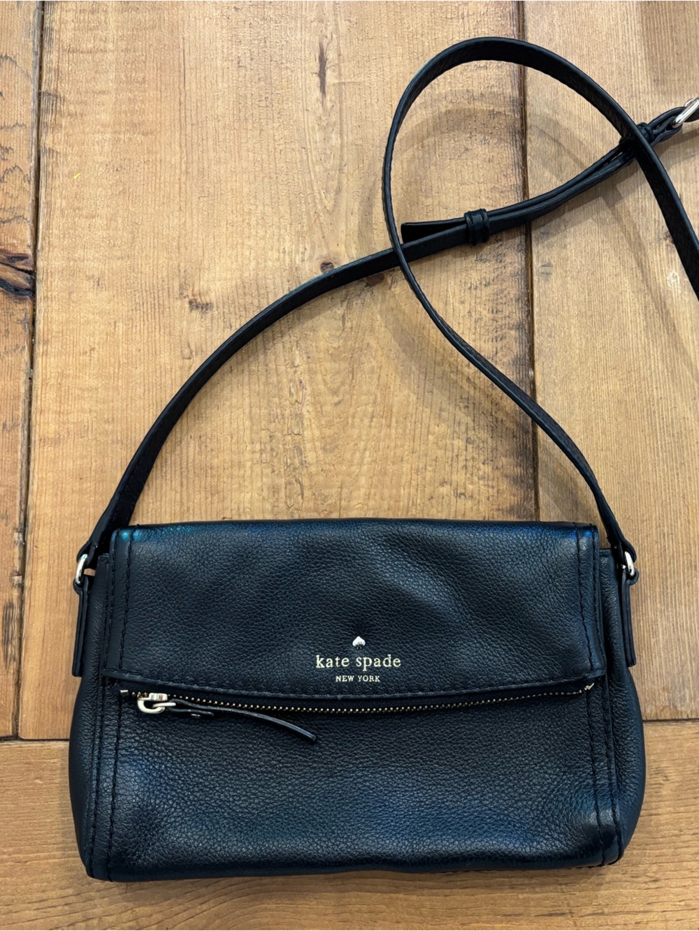 kate spade Black Pebbled Leather Crossbody Bag